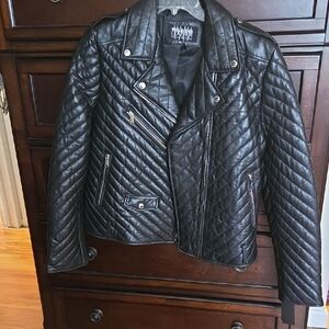 Wilsons Women's Black Quilted Leather Jacket XXL